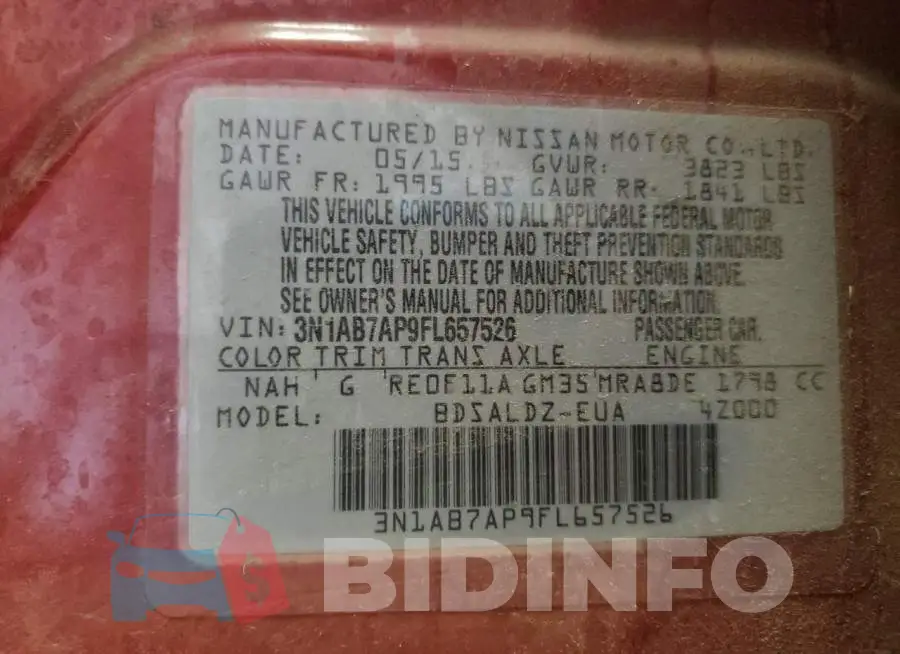 3N1AB7AP9FL657526 Photo# 12