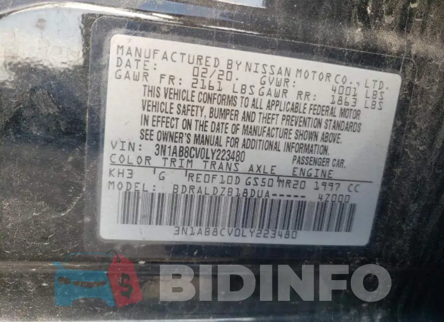3N1AB8CV0LY223480 Photo# 12
