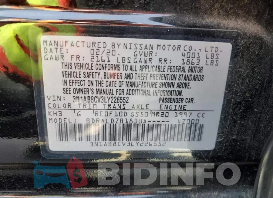 3N1AB8CV3LY226552 Photo# 12