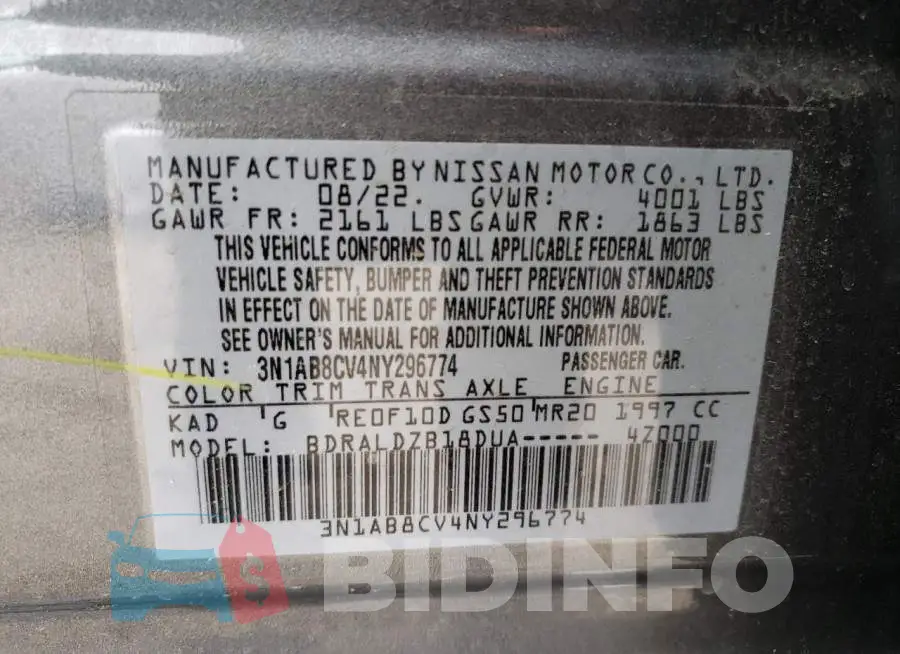 3N1AB8CV4NY296774 Photo# 12