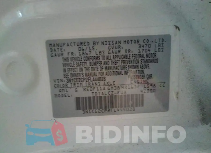 3N1CE2CP2FL444028 Photo# 12