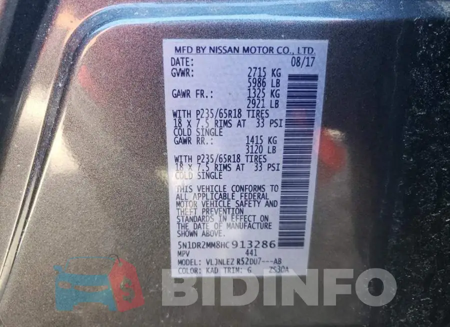 5N1DR2MM8HC913286 Photo# 13