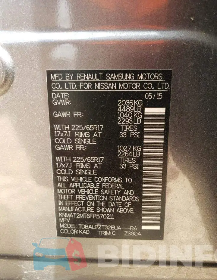 KNMAT2MT6FP570211 Photo# 13