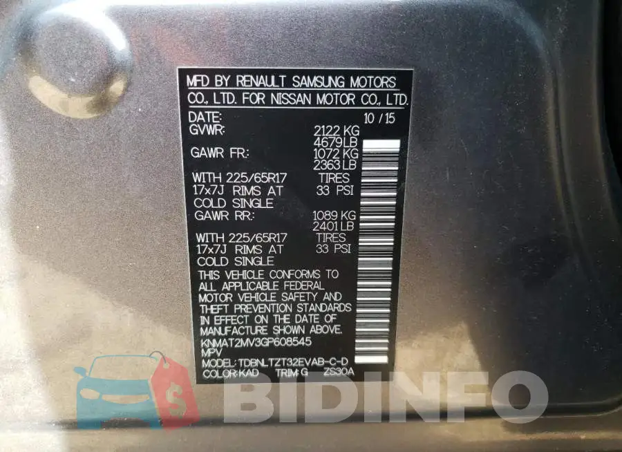 KNMAT2MV3GP608545 Photo# 13
