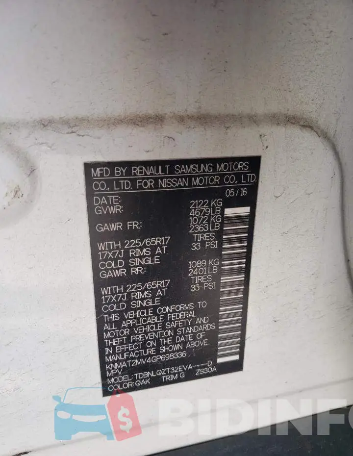 KNMAT2MV4GP698336 Photo# 13