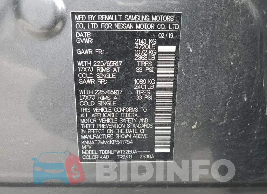 KNMAT2MV4KP541754 Photo# 12