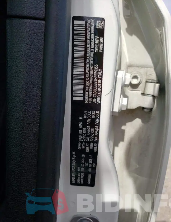 ZACCJBBB9HPE69355 Photo# 12