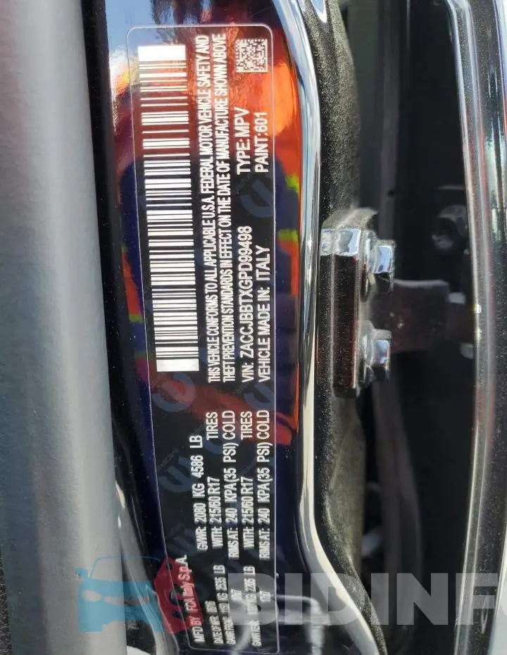 ZACCJBBTXGPD99498 Photo# 12