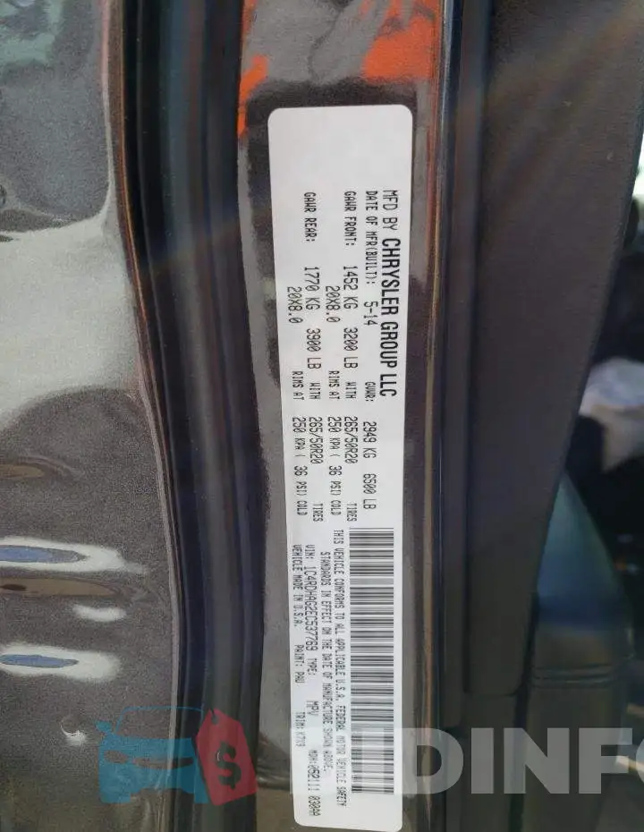 1C4RDHAG2EC537769 Photo# 14