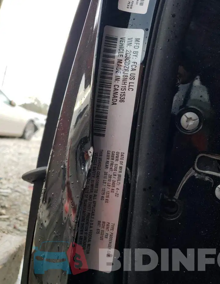 2C3CDZFJ8NH151536 Photo# 12