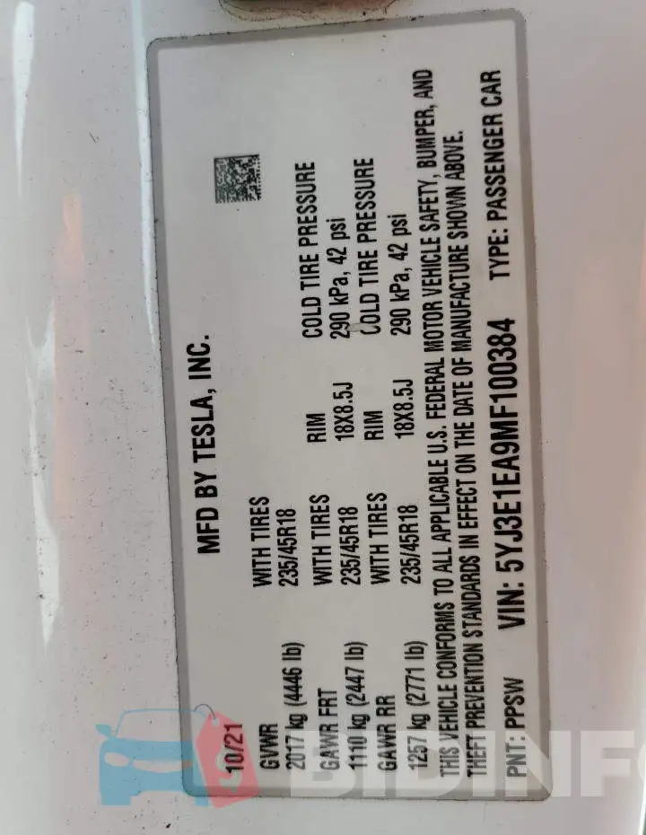 5YJ3E1EA9MF100384 Photo# 12