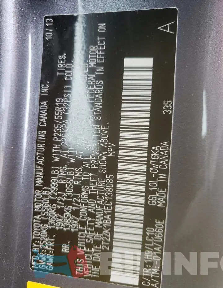 2T2ZK1BA1EC138085 Photo# 13