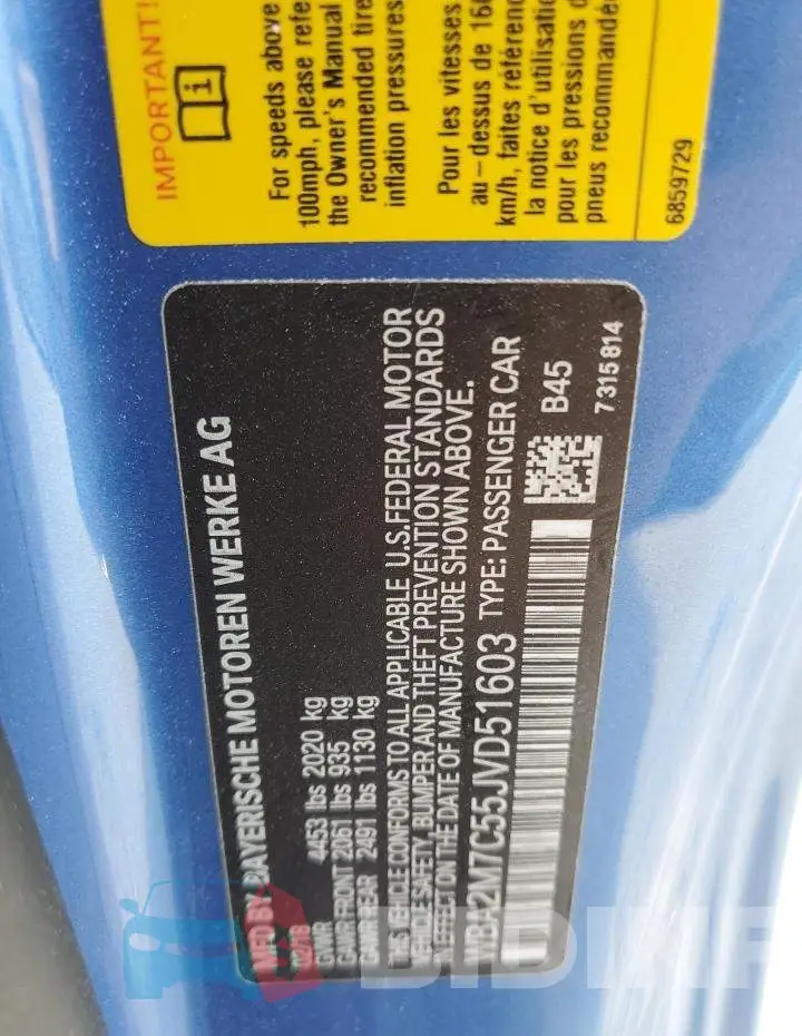 WBA2M7C55JVD51603 Photo# 12