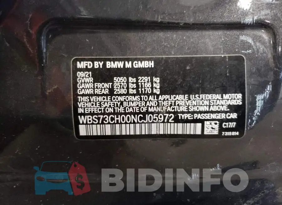 WBS73CH00NCJ05972 Photo# 13