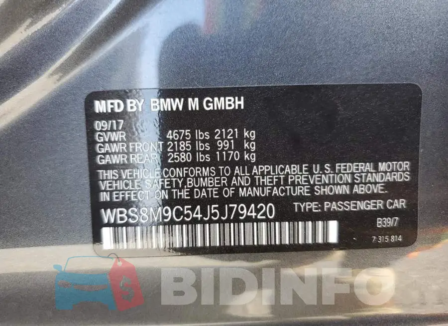 WBS8M9C54J5J79420 Photo# 12