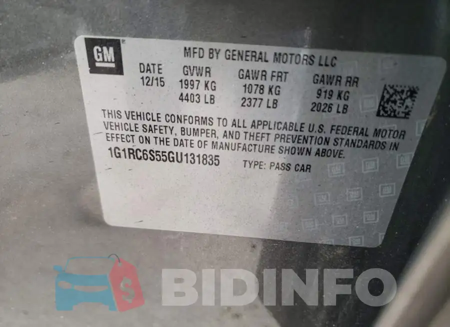 1G1RC6S55GU131835 Photo# 10