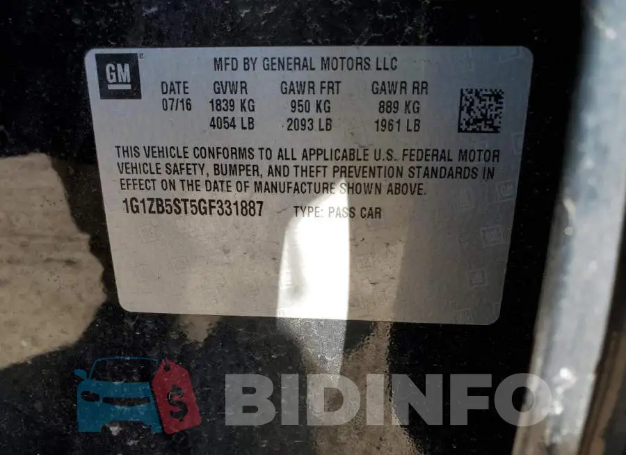 1G1ZB5ST5GF331887 Photo# 12