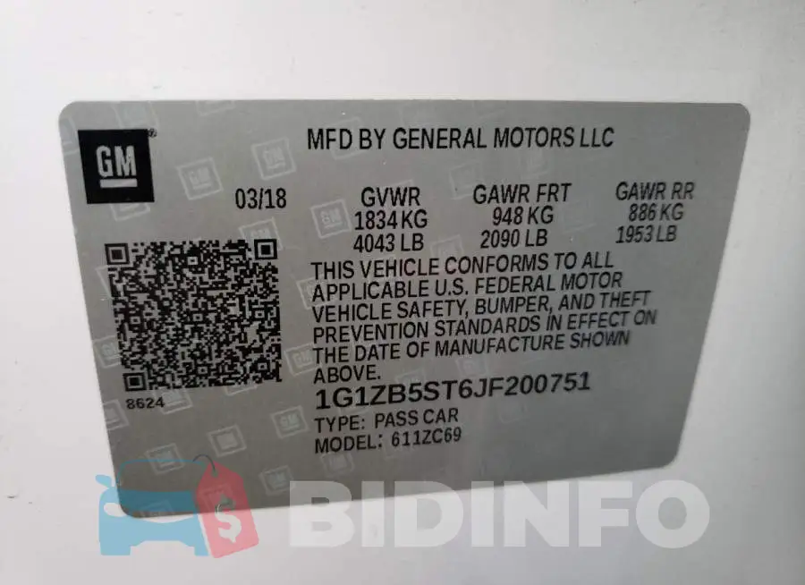1G1ZB5ST6JF200751 Photo# 12