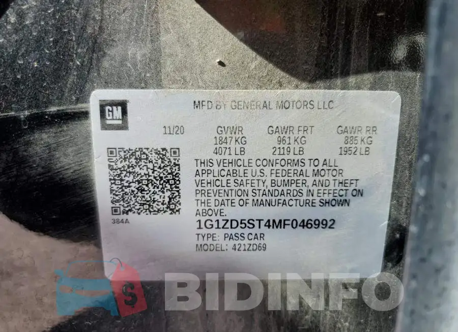 1G1ZD5ST4MF046992 Photo# 12