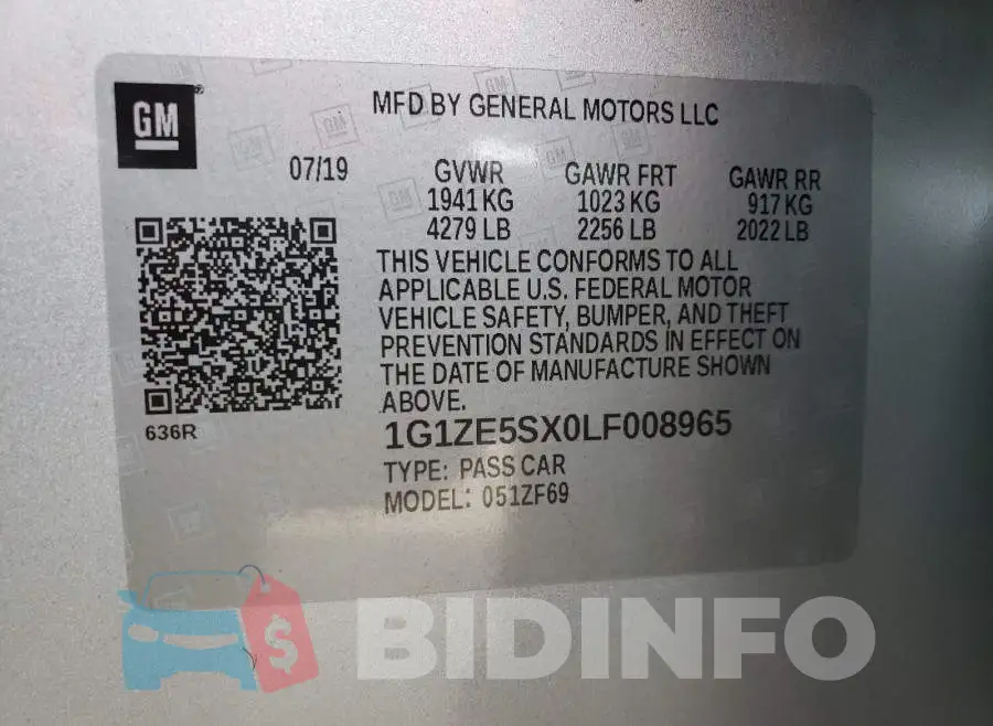 1G1ZE5SX0LF008965 Photo# 10