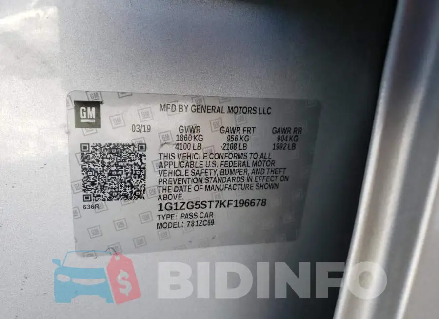 1G1ZG5ST7KF196678 Photo# 12