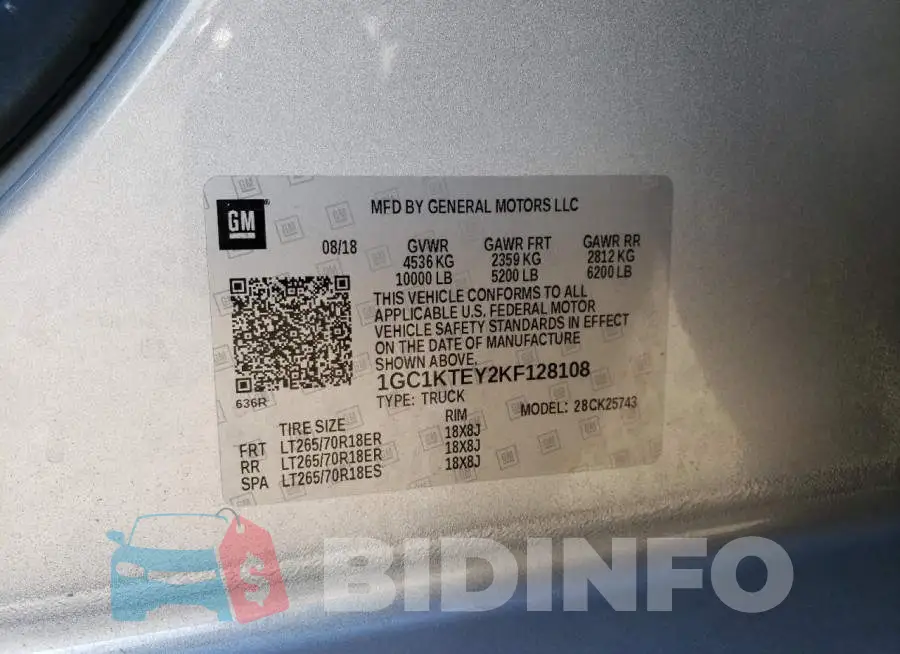 1GC1KTEY2KF128108 Photo# 12