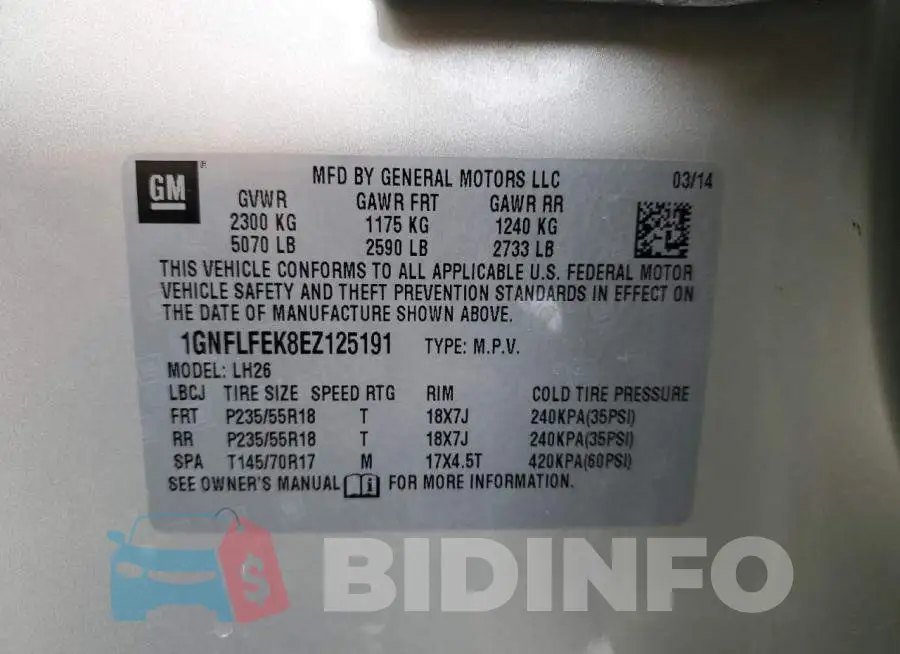 1GNFLFEK8EZ125191 Photo# 14