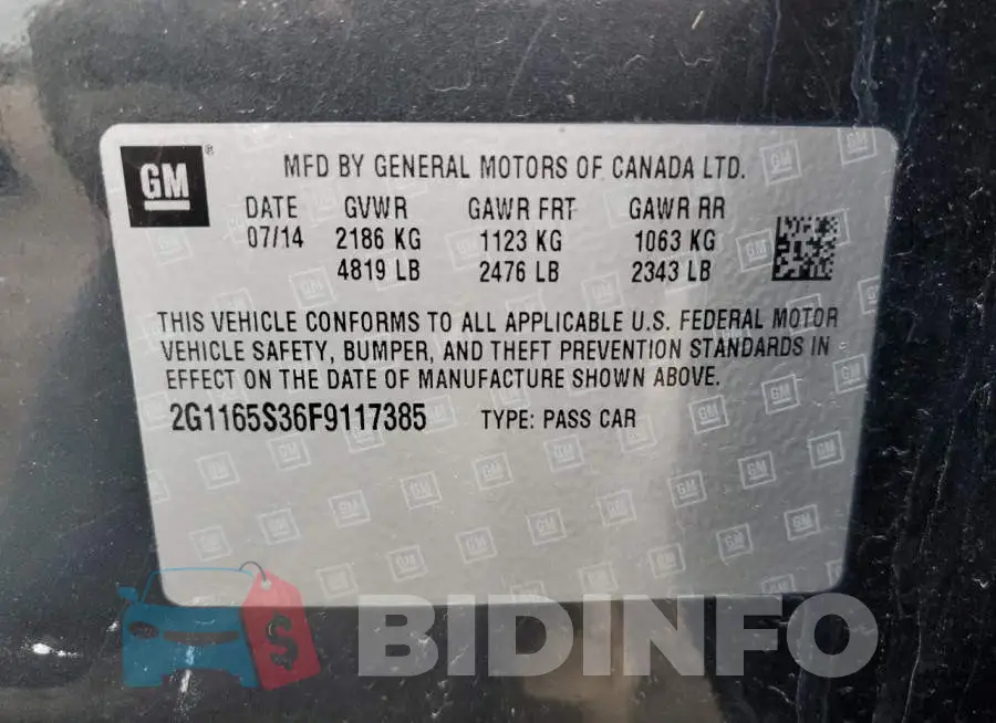 2G1165S36F9117385 Photo# 12