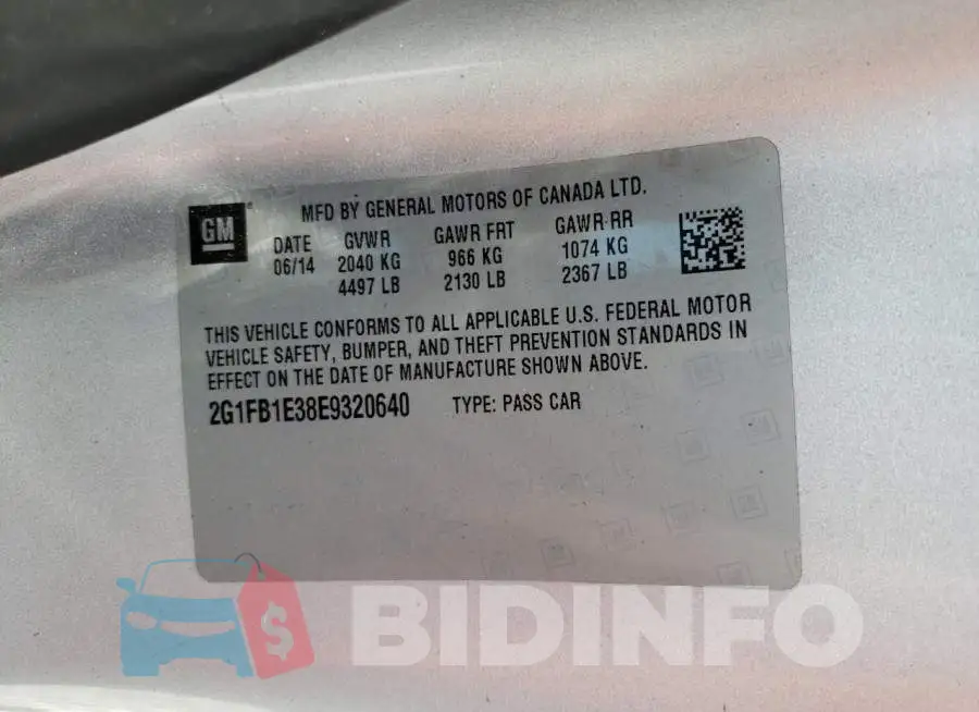 2G1FB1E38E9320640 Photo# 12