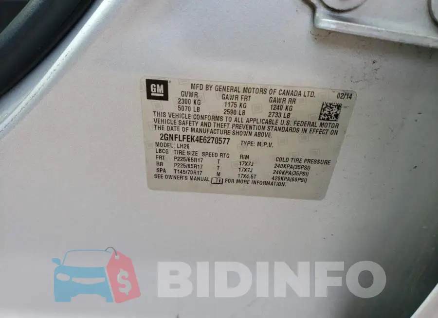 2GNFLFEK4E6270577 Photo# 12