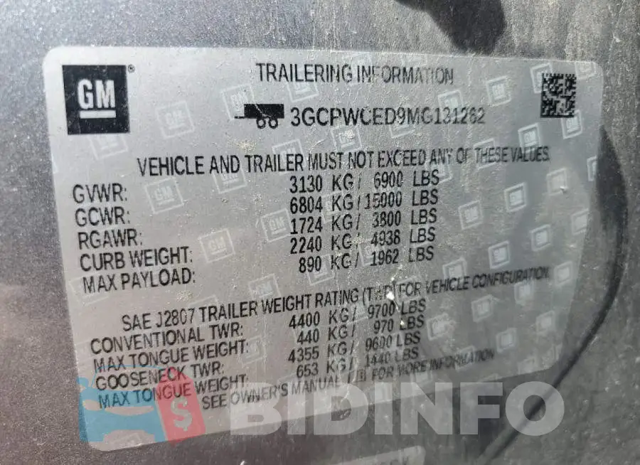 3GCPWCED9MG131262 Photo# 12