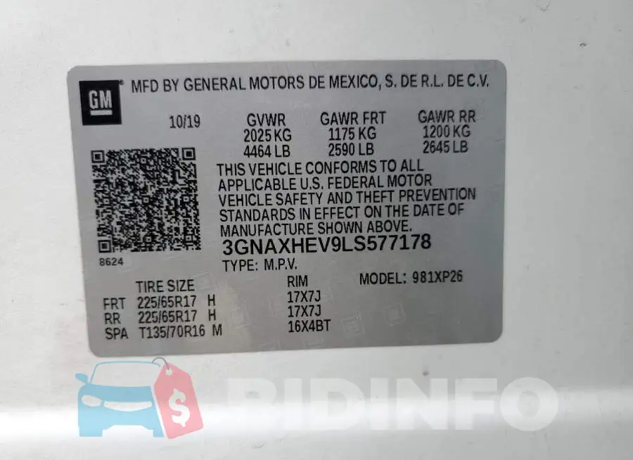 3GNAXHEV9LS577178 Photo# 14