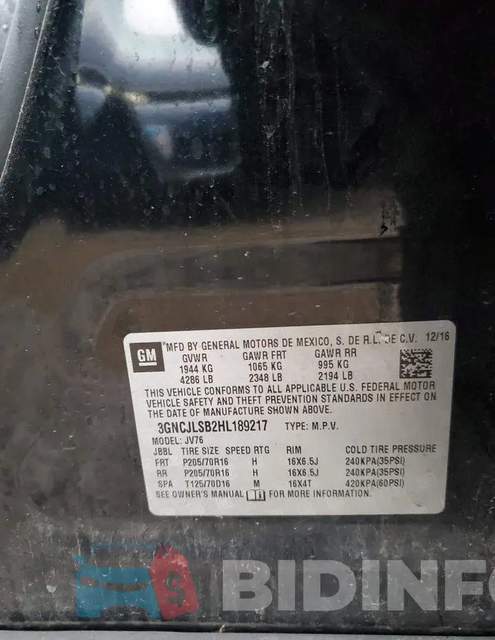 3GNCJLSB2HL189217 Photo# 12