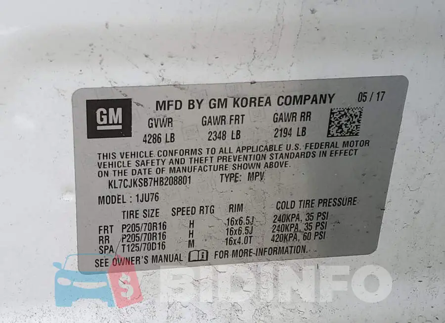 KL7CJKSB7HB208801 Photo# 13
