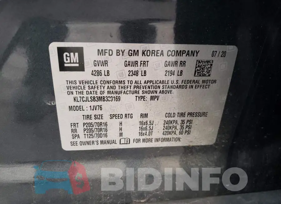 KL7CJLSB3MB309169 Photo# 12