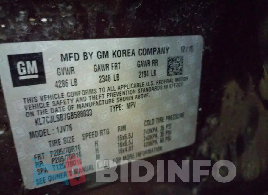 KL7CJLSB7GB588033 Photo# 10