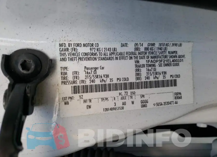 1FADP3F21EL400331 Photo# 12