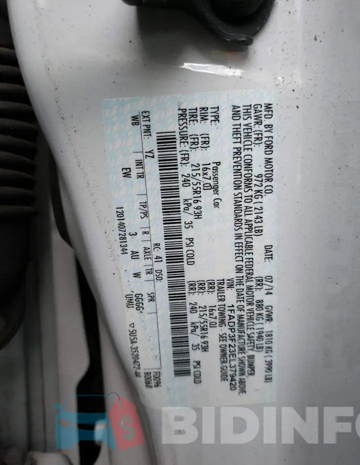 1FADP3F23EL379420 Photo# 12