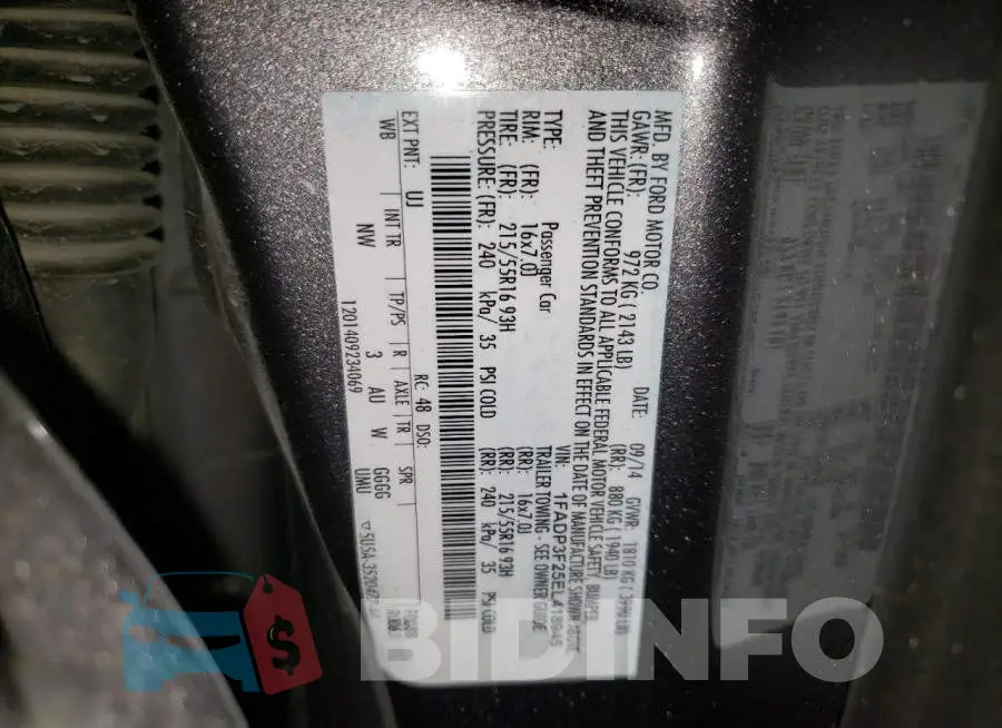 1FADP3F25EL418945 Photo# 12