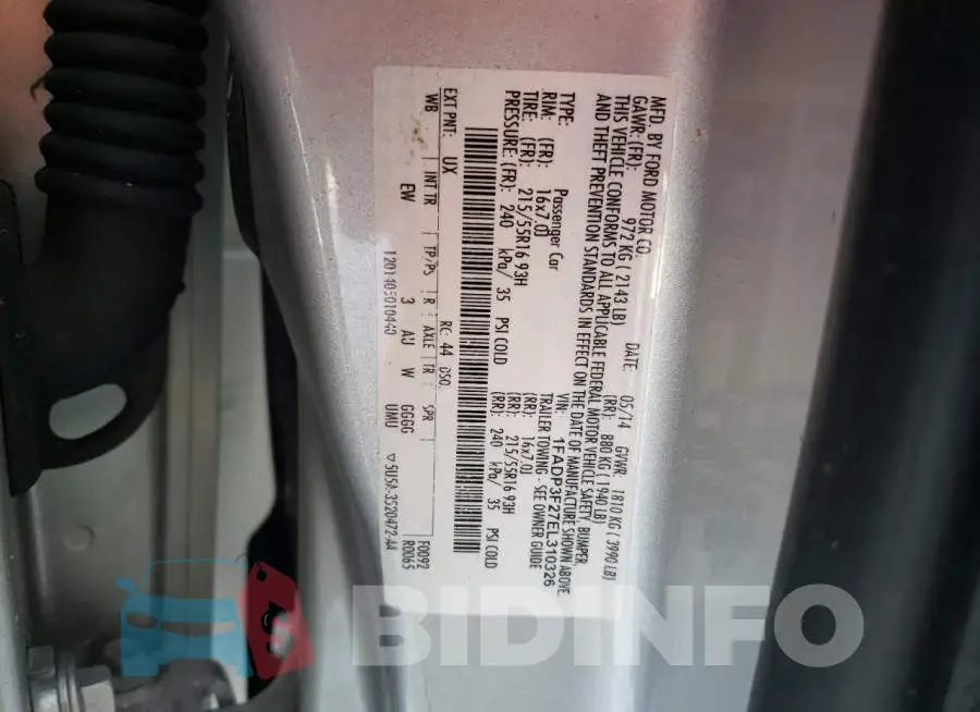 1FADP3F27EL310326 Photo# 12