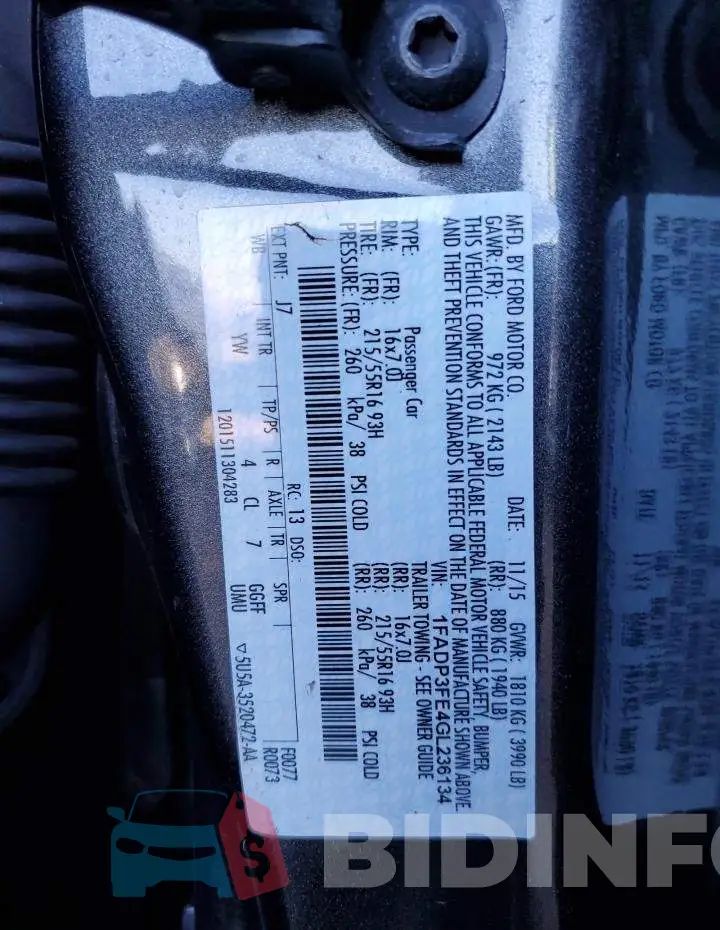 1FADP3FE4GL236134 Photo# 12