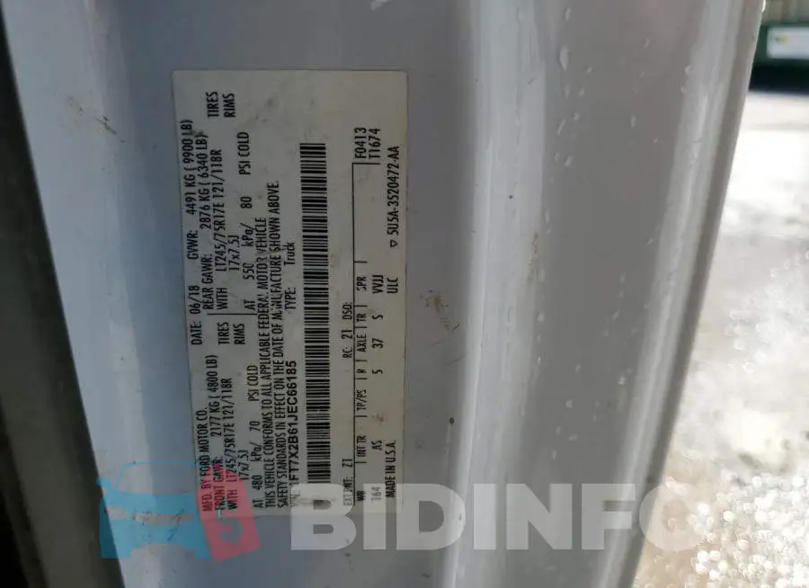 1FT7X2B61JEC66185 Photo# 12