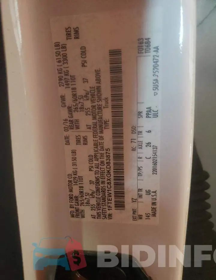 1FTEW1C8XGKD83875 Photo# 10
