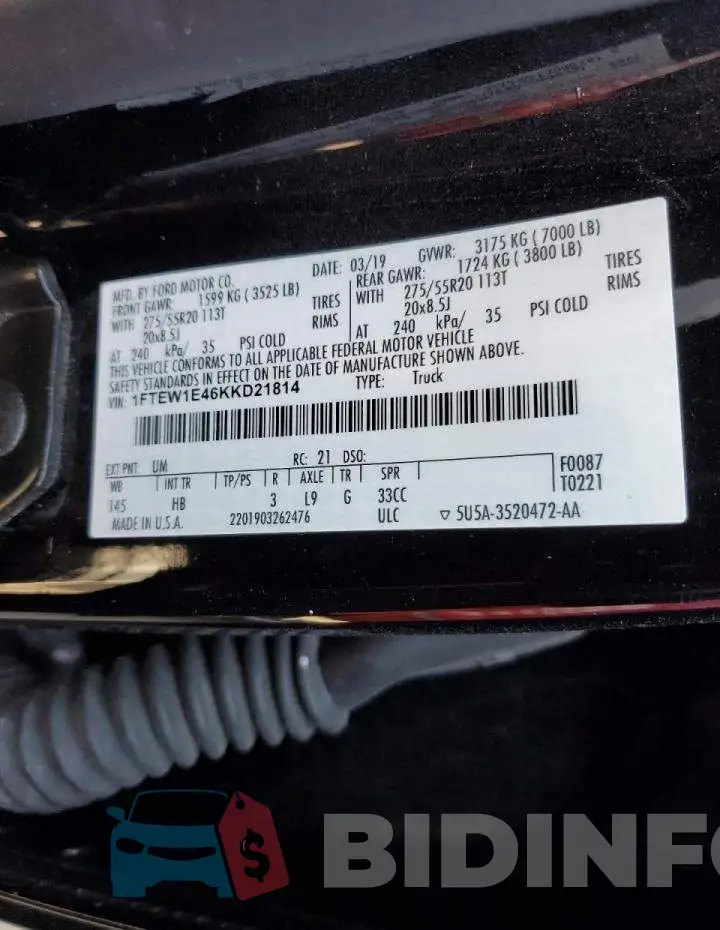 1FTEW1E46KKD21814 Photo# 13