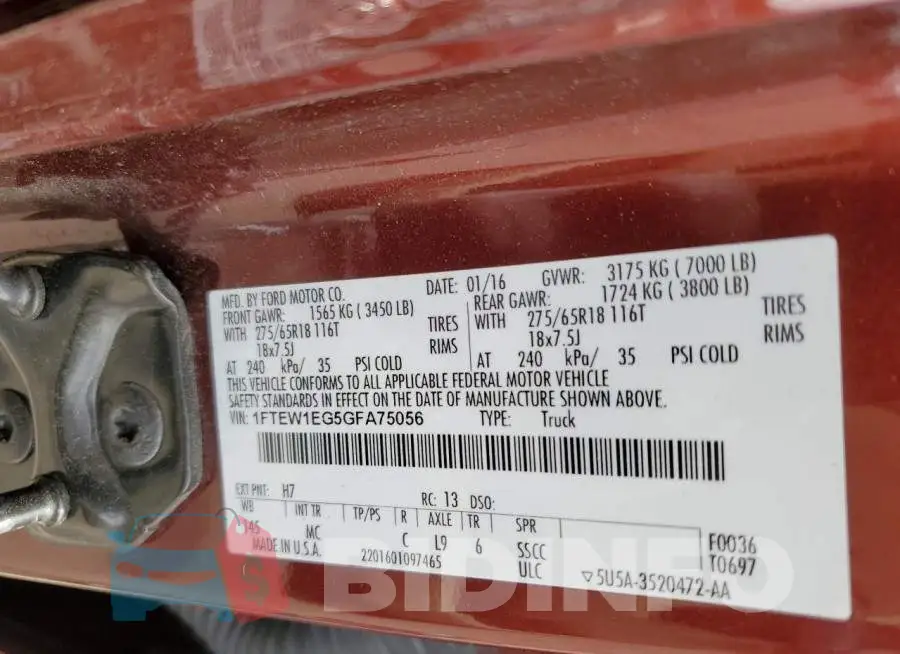 1FTEW1EG5GFA75056 Photo# 12