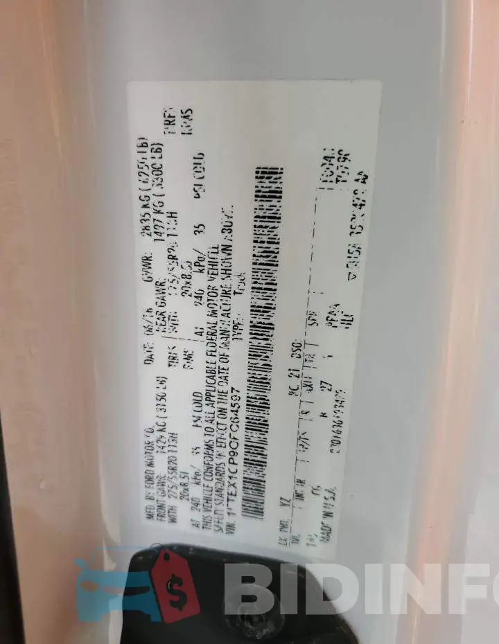 1FTEX1CP9GFC64597 Photo# 12