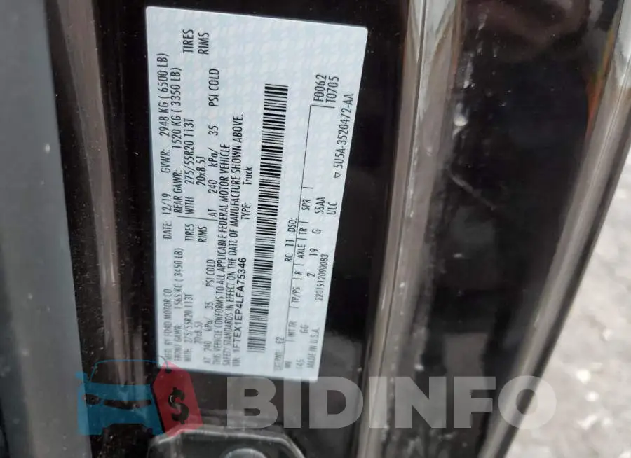 1FTEX1EP4LFA75346 Photo# 12