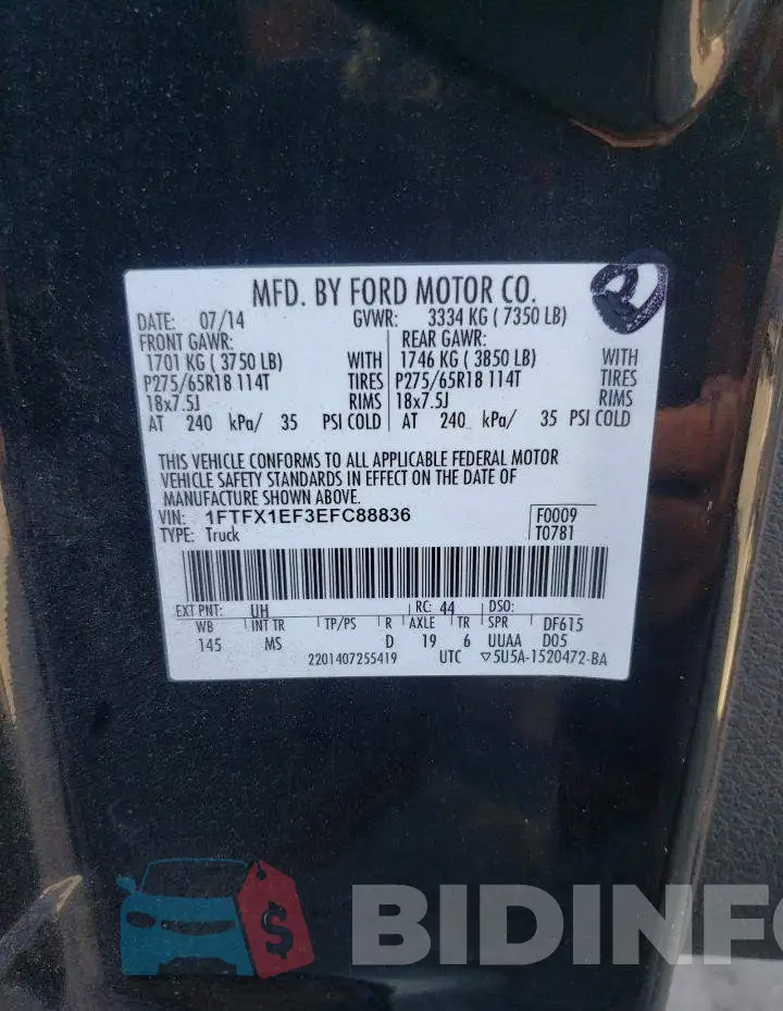 1FTFX1EF3EFC88836 Photo# 10