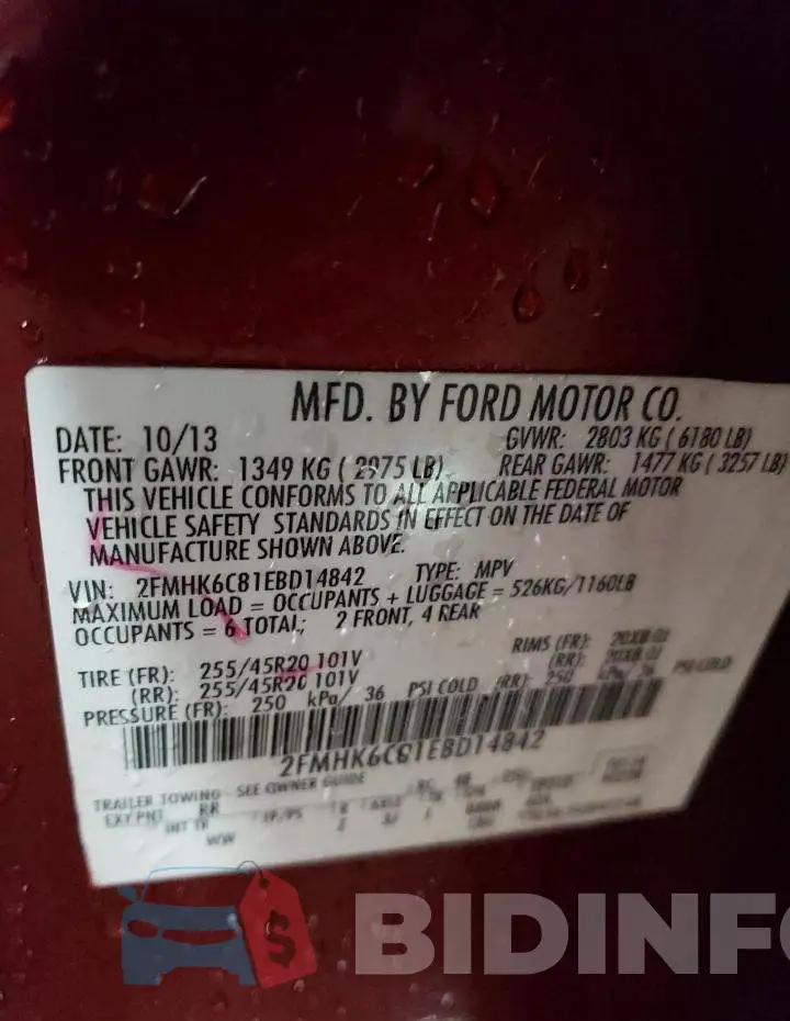 2FMHK6C81EBD14842 Photo# 13