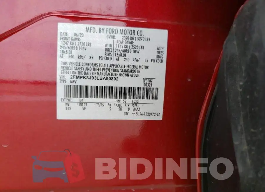 2FMPK3J93LBA90802 Photo# 13